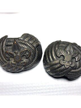 Vintage Boy Scout Eagle Tie Neckerchief Slides Lot of 2